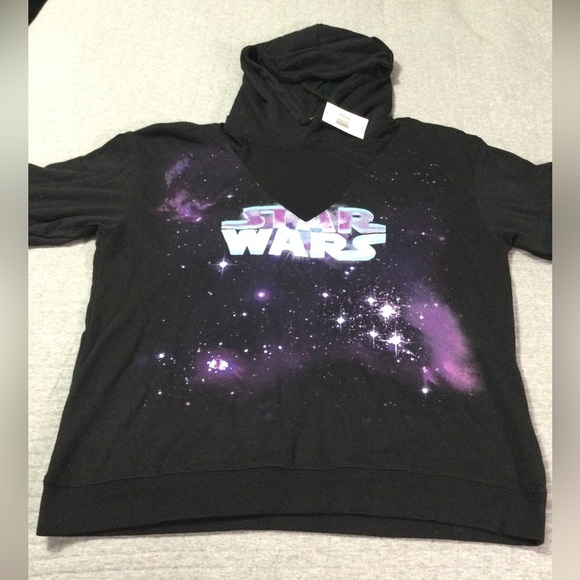 Star Wars Women’s Juniors Mesh Neck Hoodie - Picture 1 of 8